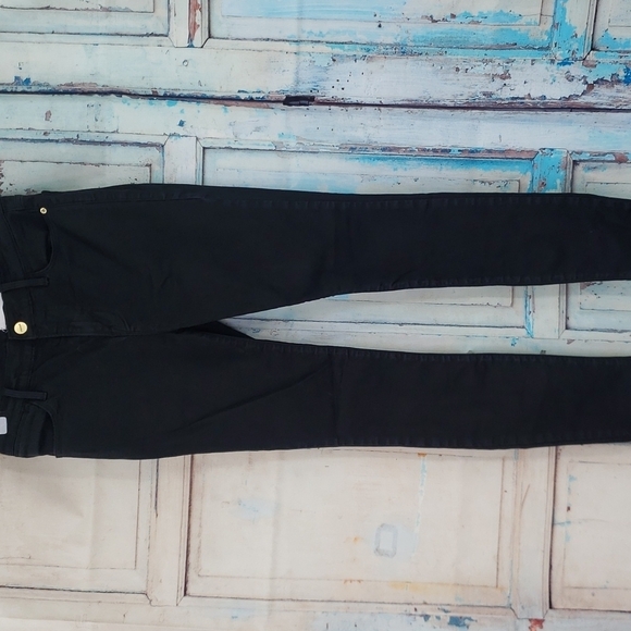 Frame Le High Skinny in Noir Coated Jeans - Picture 4 of 8